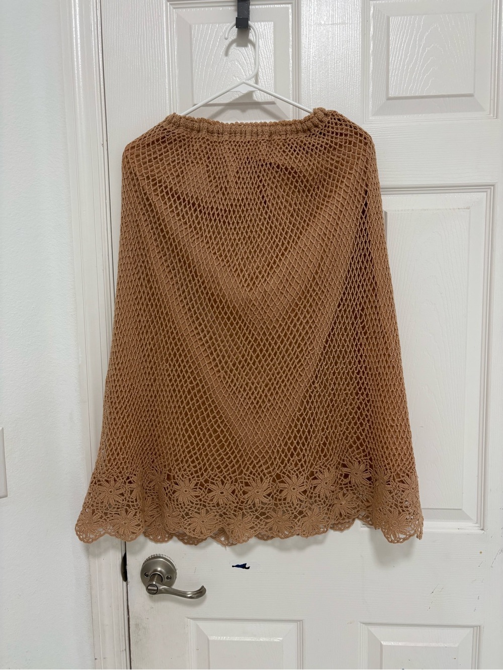Crochet Net Skirt in Warm Tan